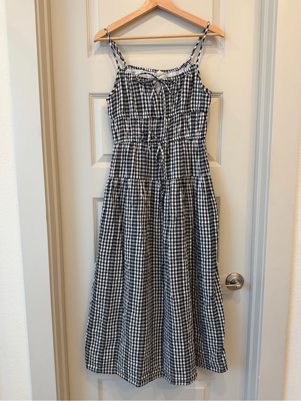 Cotton Gingham Sleeveless Dress Medium